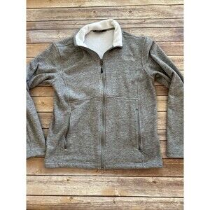 The North Face Long Sleeve Full Zip Fleece Lined Mock Neck Sweatshirt  Medium